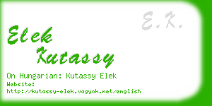 elek kutassy business card